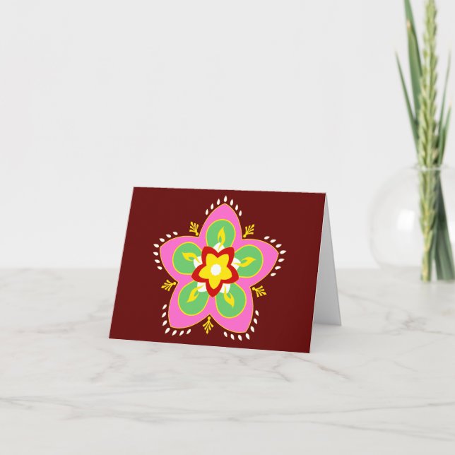 Happy Diwali : rangoli Karte (Vorderseite)