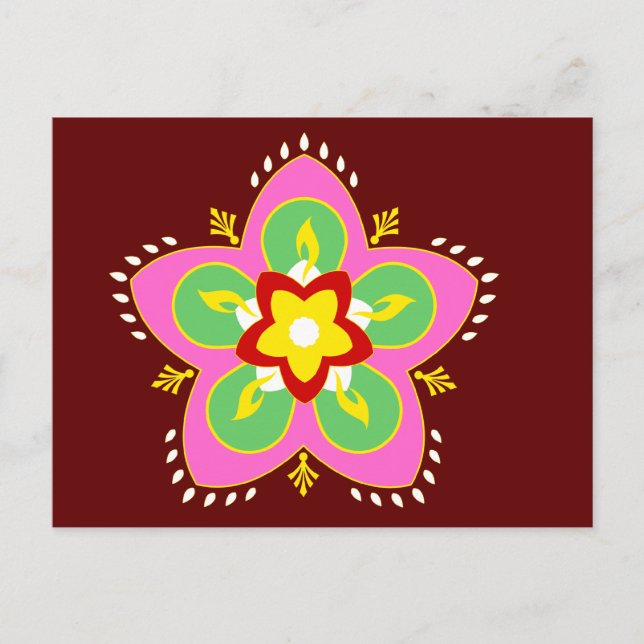 Happy Diwali rangoli Postkarte (Vorderseite)