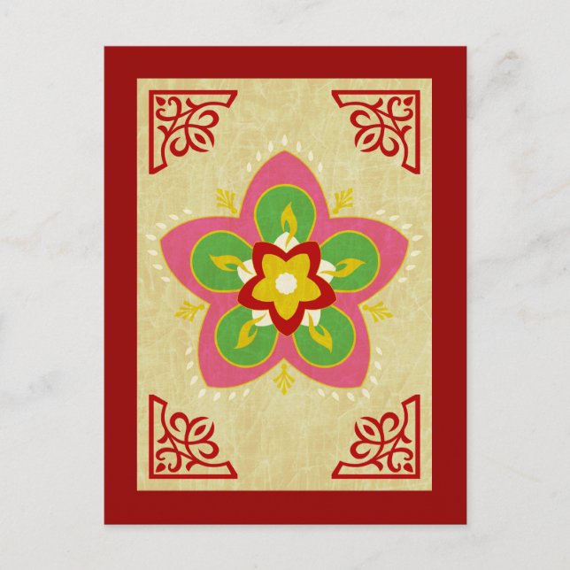 Happy Diwali rangoli Postkarte (Vorderseite)