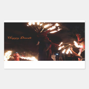 Happy Diwali Rectangle Stickers, Glossy Rechteckiger Aufkleber