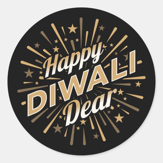 Happy Diwali Sehr geehrte Damen und Herren - Festi Runder Aufkleber (Vorderseite)