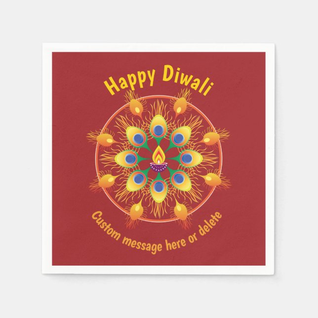 Happy Diwali, Sondertexte, Maron / Maron Serviette (Vorderseite)