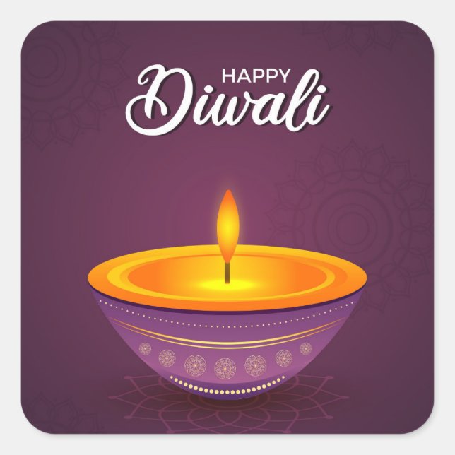 Happy Diwali Square Sticker (Vorderseite)