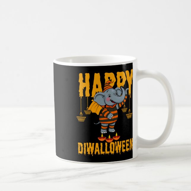 Happy Diwalihalloween Halloween Diwali Kaffeetasse (Rechts)