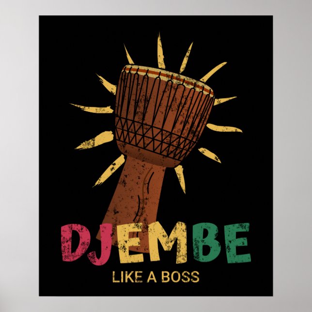 Happy Djembe wie ein Chef afrikanischer Trost Poster (Vorne)