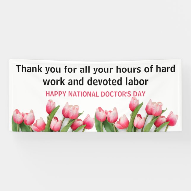 Happy Doctors Day Tulip Banner (Horizontal)