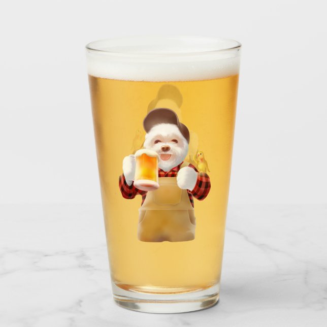 Happy Dog Drink Bier Glas (Vorne (Gefüllt))