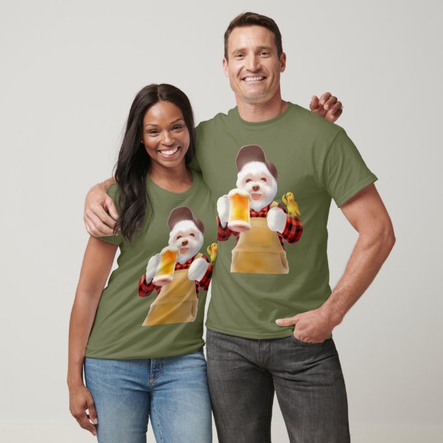 Happy Dog Drink Bier T-Shirt (Unisex)