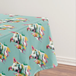 Happy Dog eating an ice-cream Tischdecke