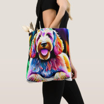 Happy Dog Goldendoodle Watercolor Design