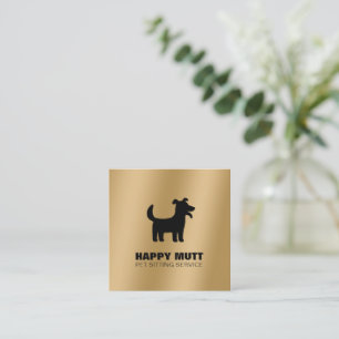 Happy Dog Logo Pet Sitting Service Care Imitate Go Quadratische Visitenkarte