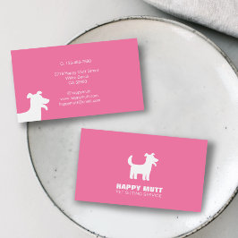 Happy Dog Logo Pet Sitzen Service Pflegepinke Visitenkarte