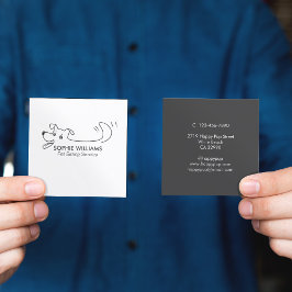 Happy Dog Logos Sitzgelegenheit Betreuung Schulung Quadratische Visitenkarte