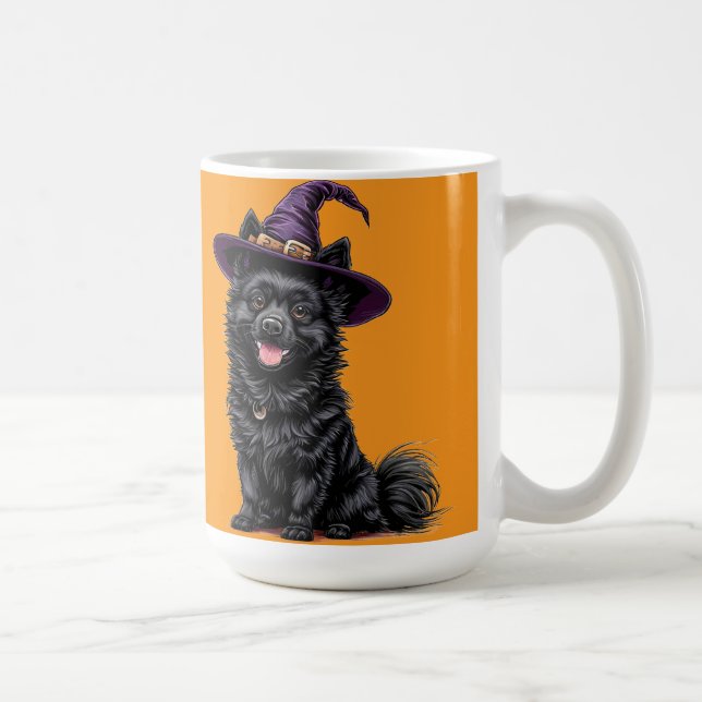 Happy Dog mit einem Hexenhut tragen Kaffeetasse (Rechts)