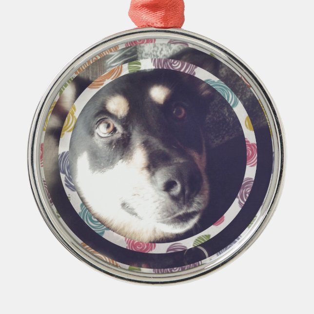Happy Dog Ornament Aus Metall (Vorne)