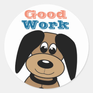 Happy Dog Runder Aufkleber