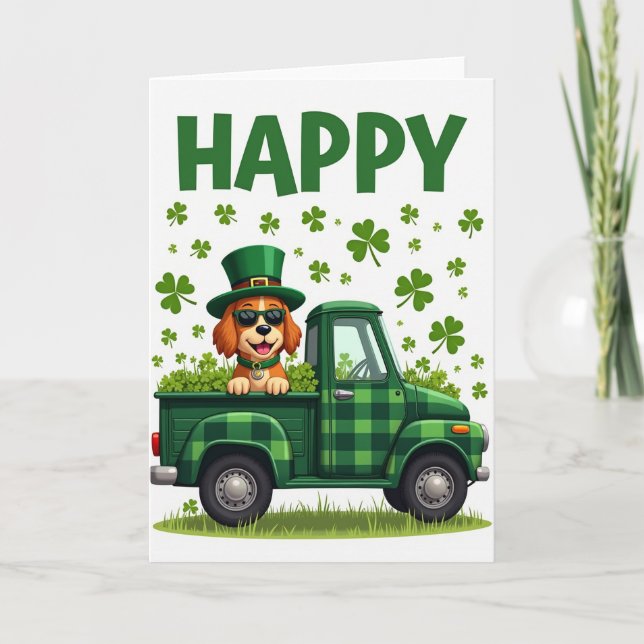 Happy Dog St Patricks Day Card Karte (Vorderseite)