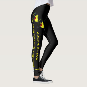 Happy Dog Walking Leggings mit Namen