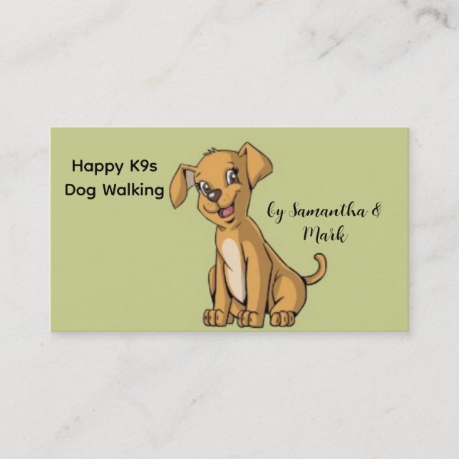 Happy Dog Walking Service Visitenkarte (Vorderseite)