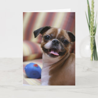 Happy Dog with Toy Karte