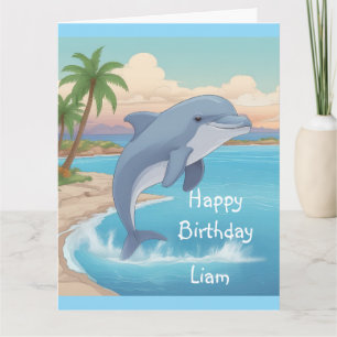 Happy Dolphin Birthday Karte