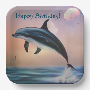 Happy Dolphin Birthday Pappteller