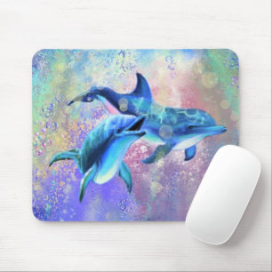 Happy Dolphin Couple Mouse Pad - Familie Mousepad