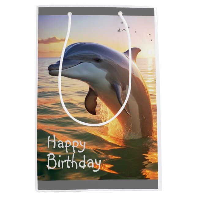 Happy Dolphin Geschenktasche Mittlere Geschenktüte (Vorderseite)