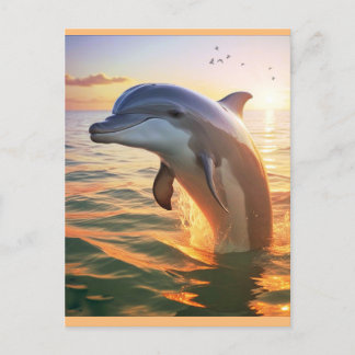 Happy Dolphin Postcard Postkarte