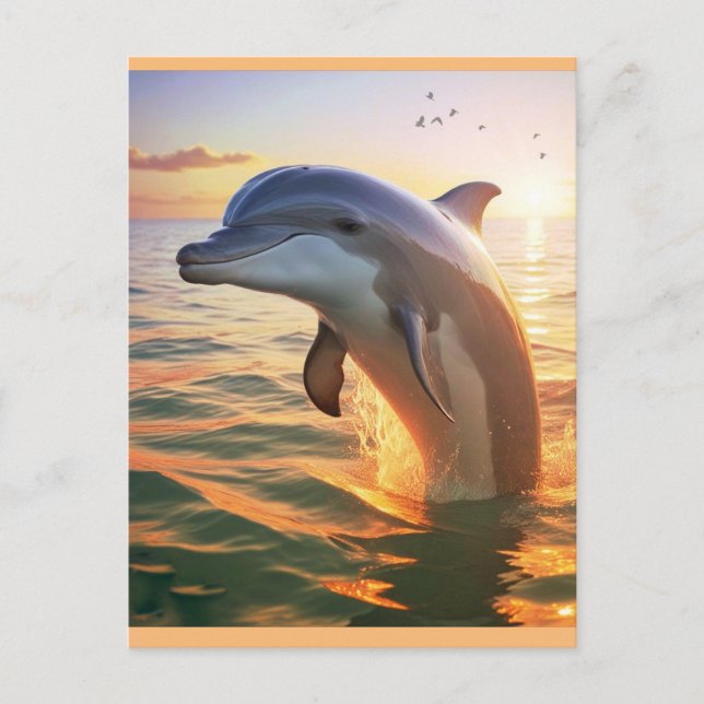 Happy Dolphin Postcard Postkarte (Vorderseite)