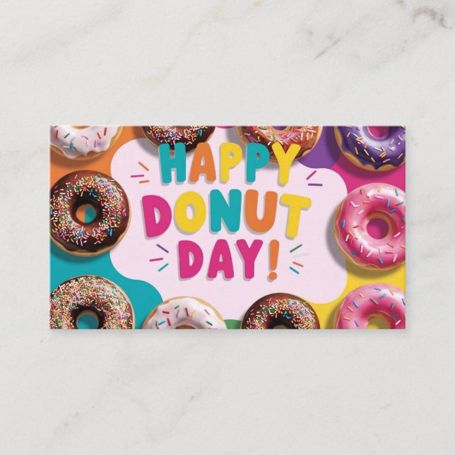 Happy Donut Day Visitenkarte (Vorderseite)