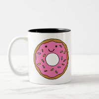 Happy Donut Grafik farbenfroh Rosa Donut Clipart
