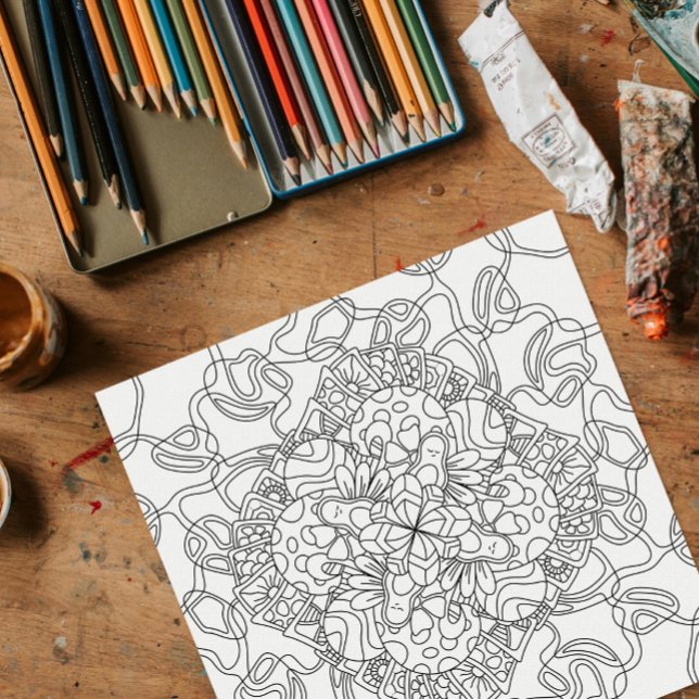 Happy Doodles: Avocado Land Coloring Page Poster (Von Creator hochgeladen)