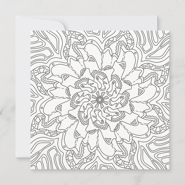 Happy Doodles: Farbflache Karte für Erwachsene (Vorderseite)