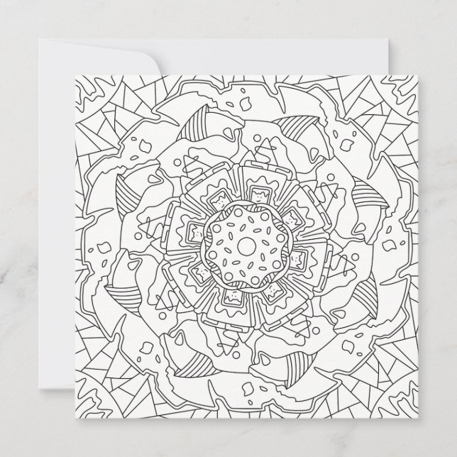 Happy Doodles: Joyful Coloring Page Flat Card (Vorderseite)