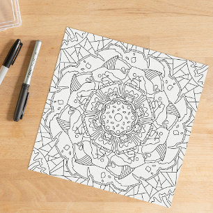 Happy Doodles: Joyful Coloring Page Poster