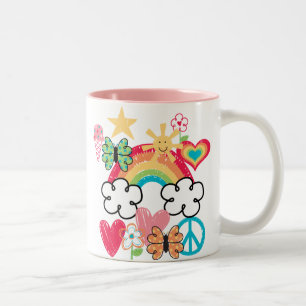 Happy Doodles Zweifarbige Tasse