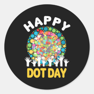 Happy Dot Day 2023 farbenfrohe Dot Hand Internatio Runder Aufkleber