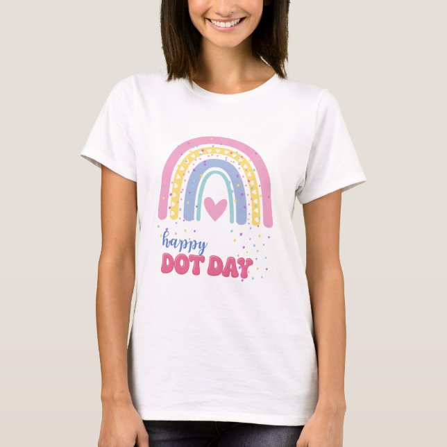 Happy Dot Day - Boho Rainbow and Dots T-Shirt (Vorderseite)