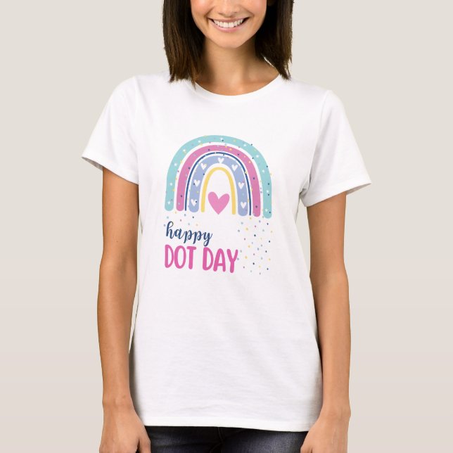 Happy Dot Day - Boho Rainbow and dots T-Shirt (Vorderseite)
