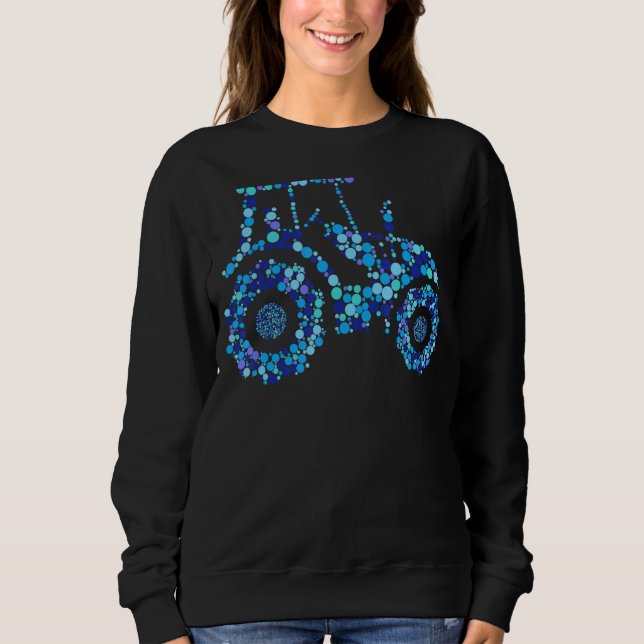 Happy Dot Day Niedlich Dot Traktor Sweatshirt (Vorderseite)