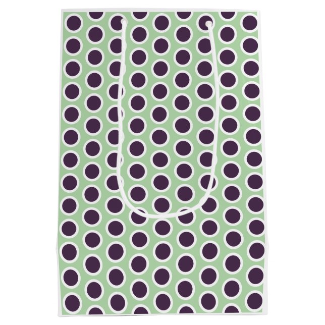 Happy Dots Gift Bag — Sage & Plum (Gender-Neutral) Mittlere Geschenktüte (Rückseite)