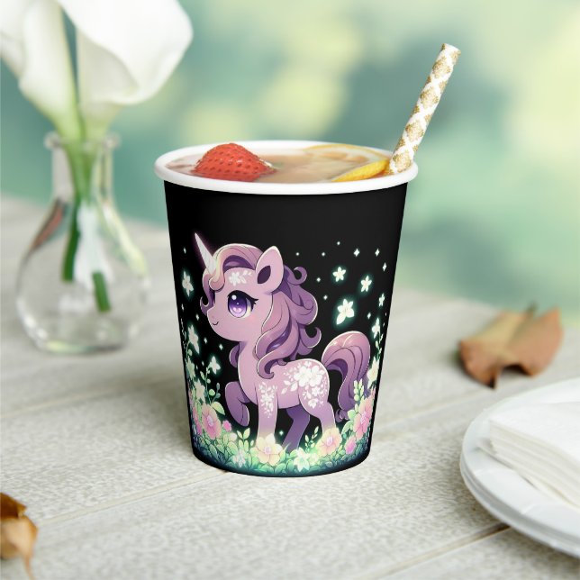 Happy Dreamy Unicorn Babydusche Pappbecher (In Situ)