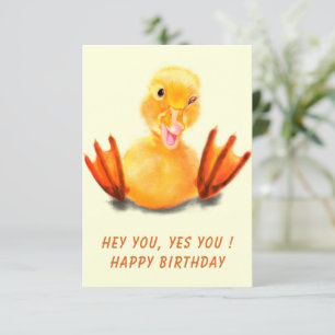 Happy Duck Funny Birthday Card - Benutzerdefiniert Karte