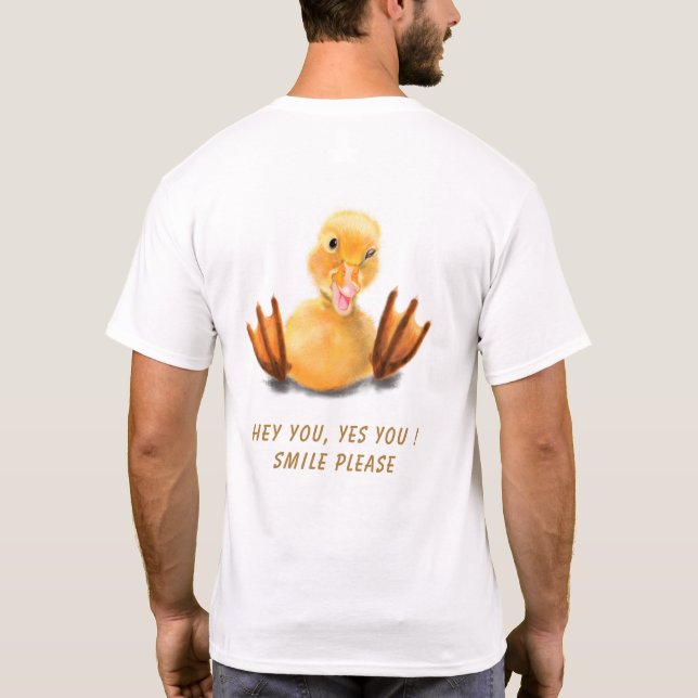 Happy Duck Funny T - Shirt - Benutzerdefinierter T (Rückseite)