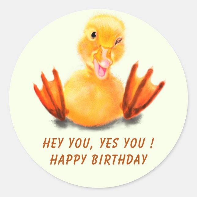 Happy Ducki Kindergeburtstag Stickers - Benutzerde (Vorderseite)