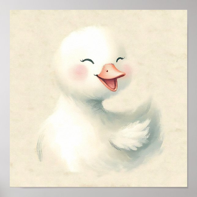 Happy Duckling Kinderzimmer Wall Art Baby Animal P Poster (Vorne)