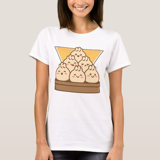 Happy Dumplings Kawaii Food Asian Dim Sum T-Shirt (Vorderseite)