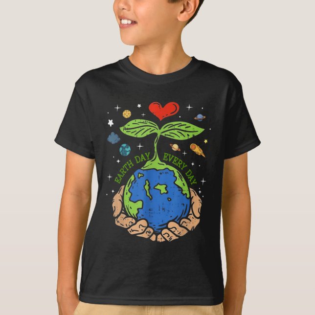 Happy Earth Day 2024 Rette unseren Planeten Niedli T-Shirt (Vorderseite)