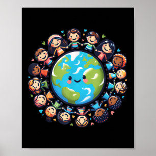 Happy Earth Day 2025 Cool Earth Day Children Poster